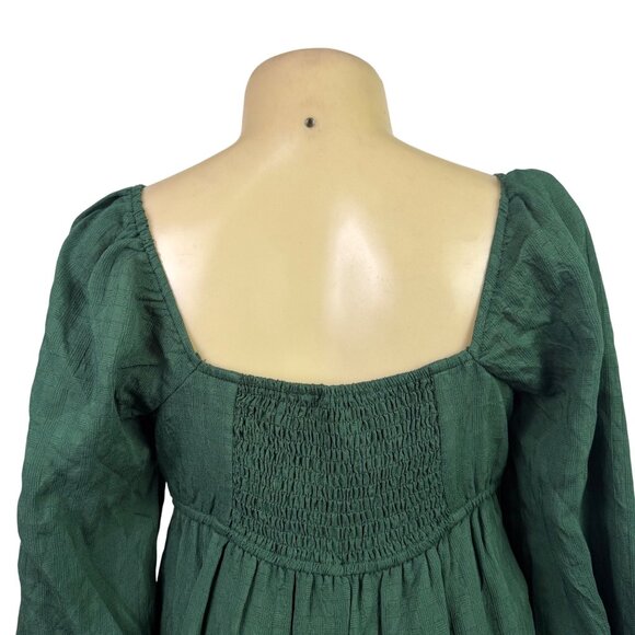 Altard State Womens Hunter Green Blend Mini Dress Lace Detail Long Sleeve Sz M - Picture 6 of 15